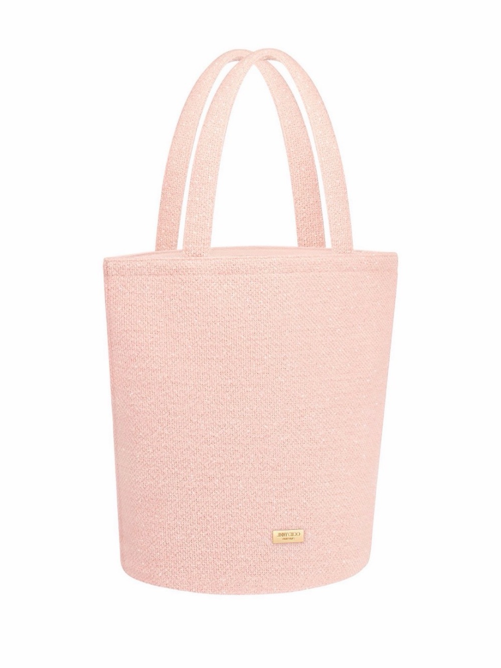 Jimmy Choo Pink Knit Bucket Tote